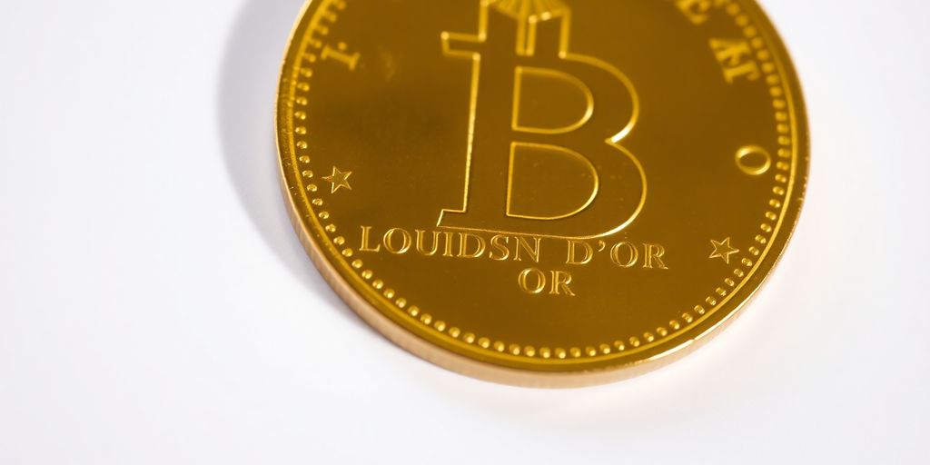 Une pièce d'or Louis d'or scintillant sur un fond neutre.