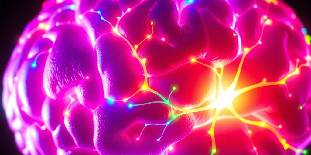 Brain with glowing neural pathways