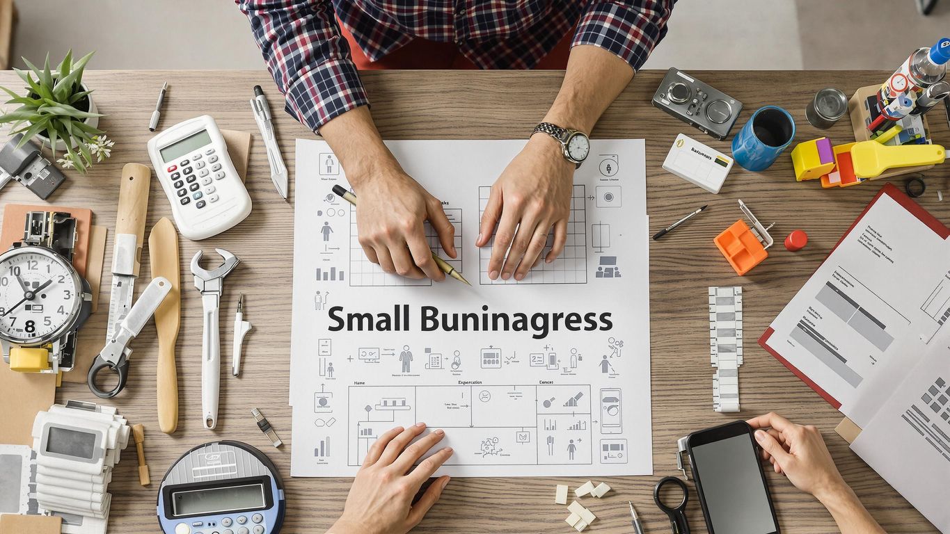 Småbedriftseiere jobber sammen med ressurser rundt seg.