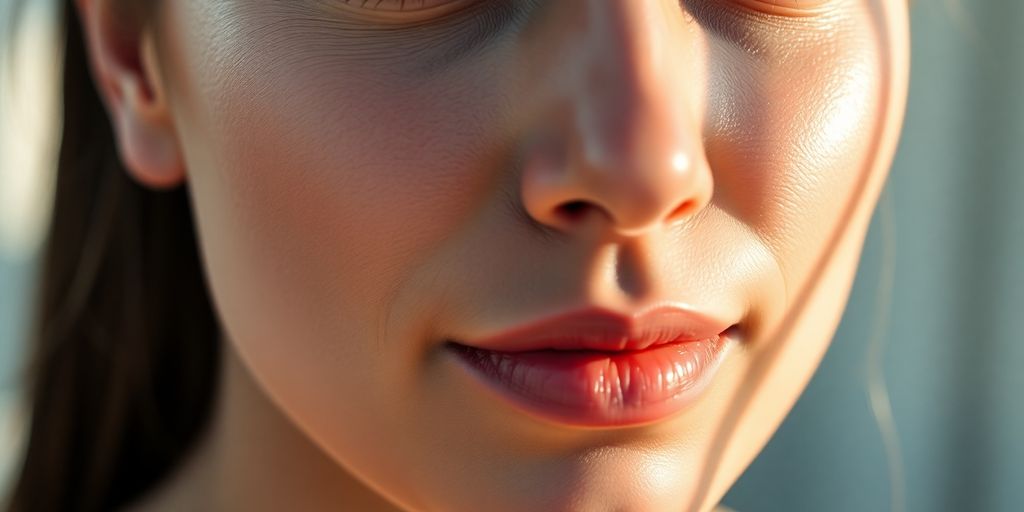 Clear, glowing skin with natural light