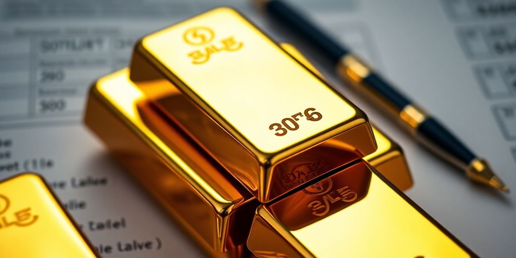 Des lingots d'or brillants sur un fond flou.