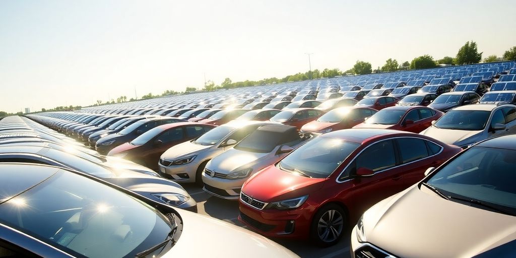 Voitures solaires futuristes chargeant sous le soleil.