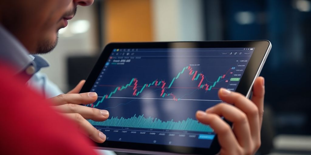 A person looking at a complex financial chart.