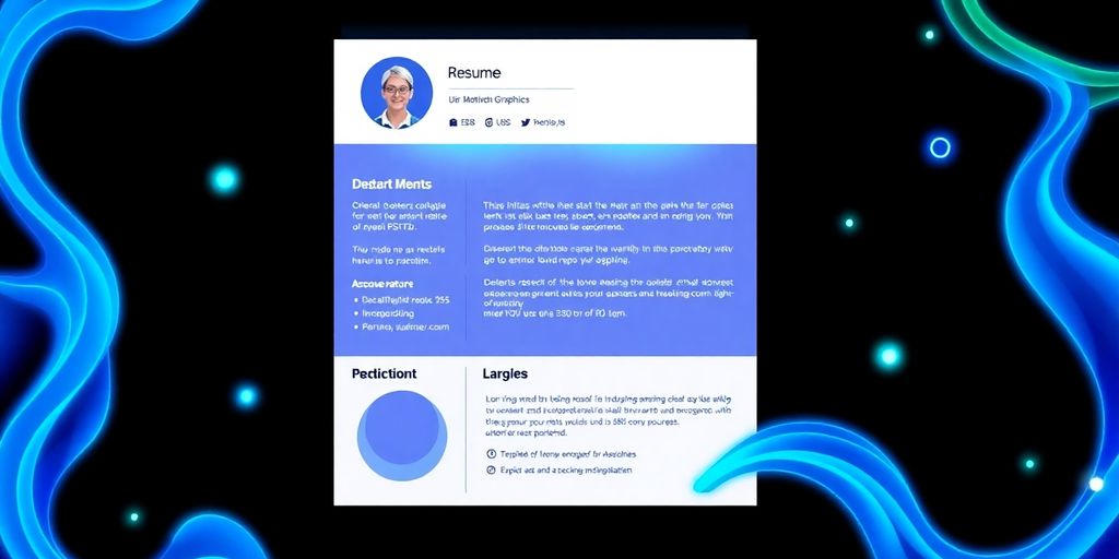 Creative motion graphics resume with digital art.