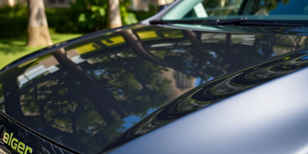 Nahaufnahme eines gebrauchten Autos im Freien.