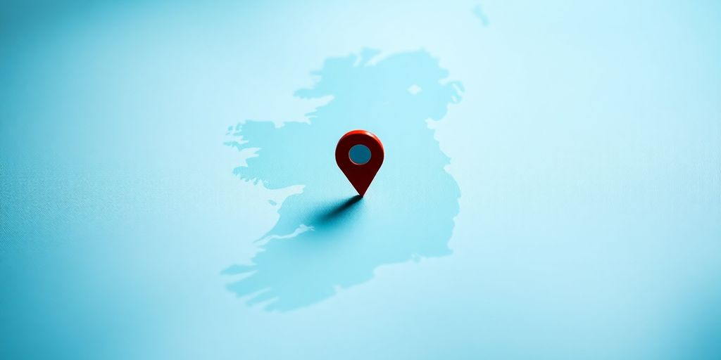 Google Ads map pin over Ireland