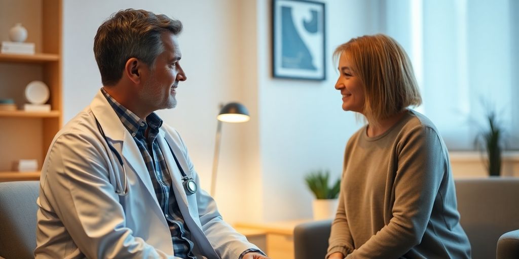 Person talking to doctor about mental health