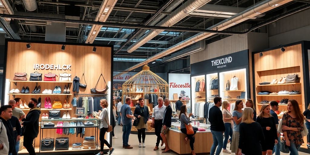 A lively pop-up shop in a flexible retail space.