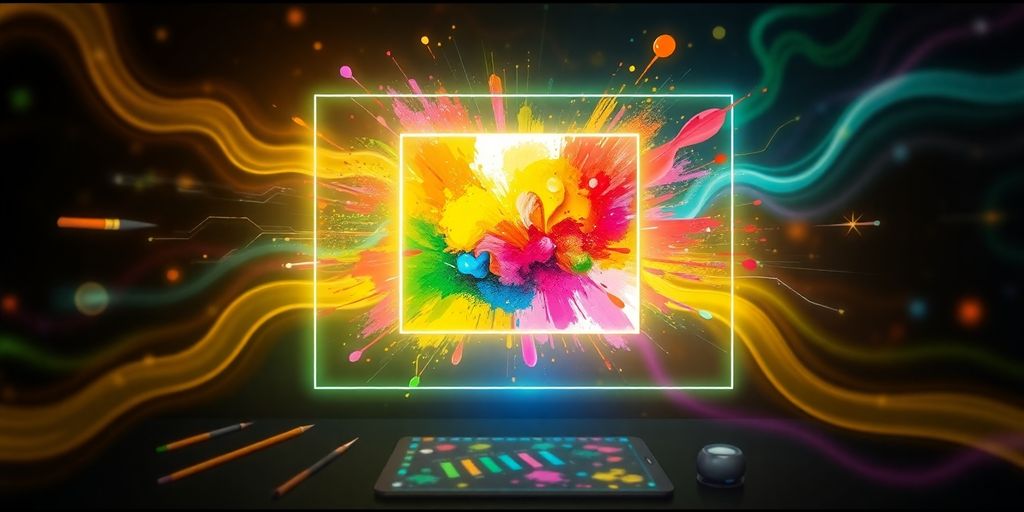 Artista digital criando arte com IA.