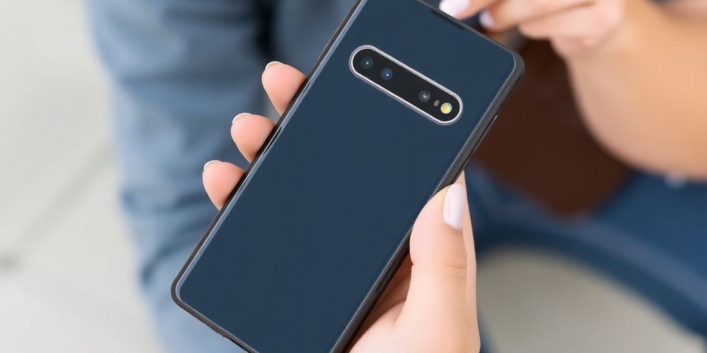 Samsung S10 Plus with a MagSafe case in a relaxed setting.
