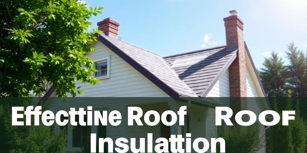 Een huis met goede dakisolatie in groene omgeving.