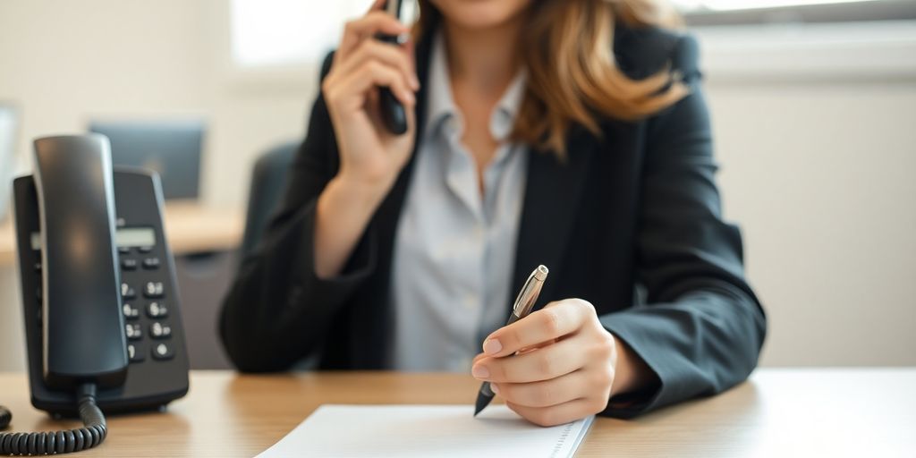 A woman making a phone call.