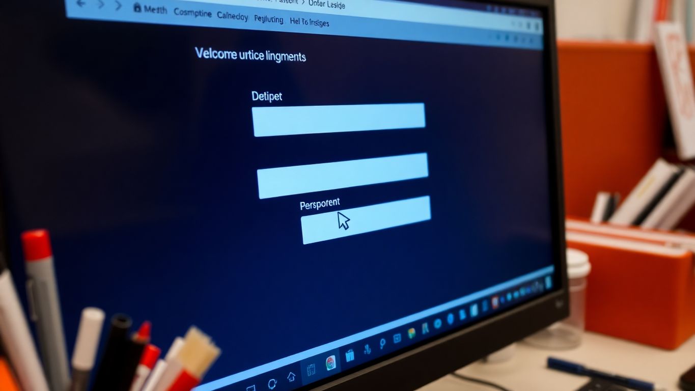 Tela de computador com formulário digital em primeiro plano.