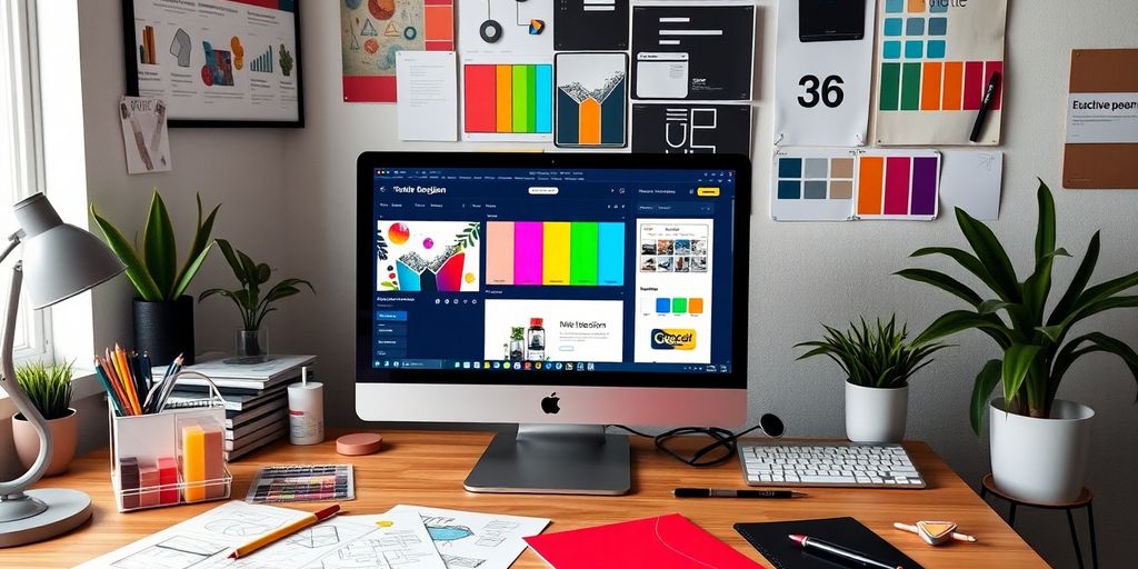 Creative workspace for modern website design projects.