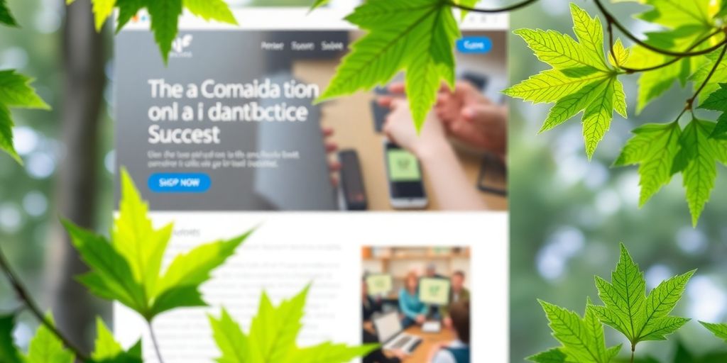 Diseño web moderno con hojas de arce canadienses.