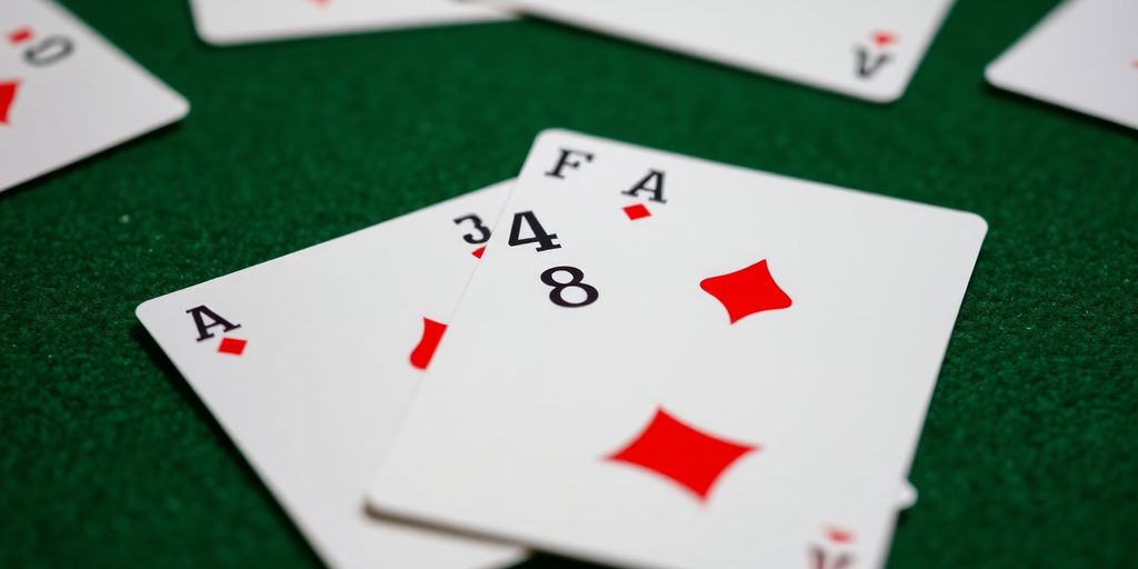 Blackjack cards with values displayed visually.