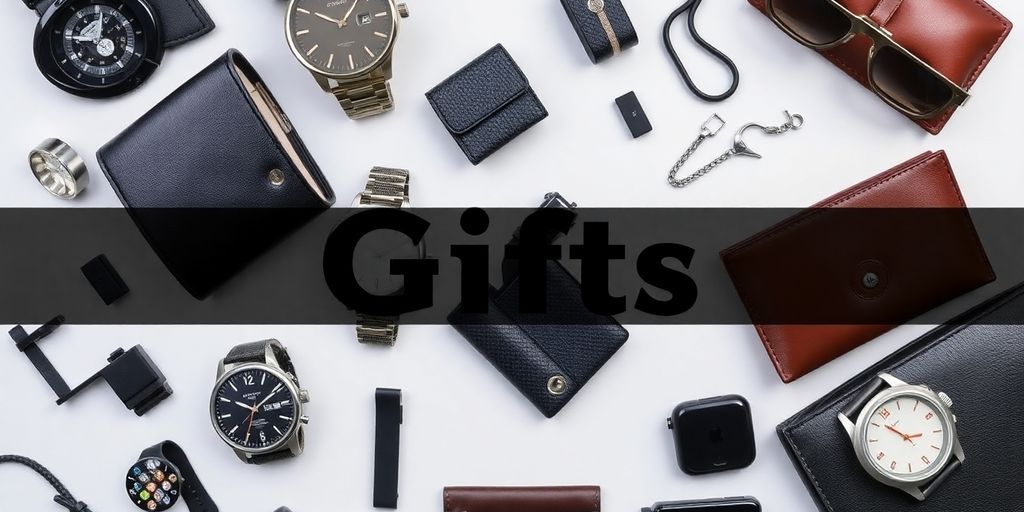 Stylish gifts for men including watches and gadgets.