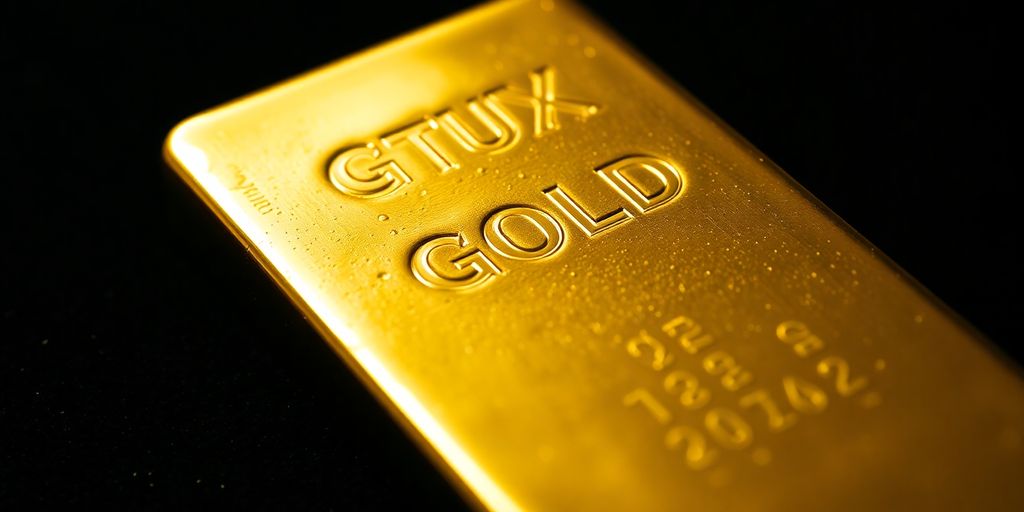 Lingot d'or sur fond sombre.