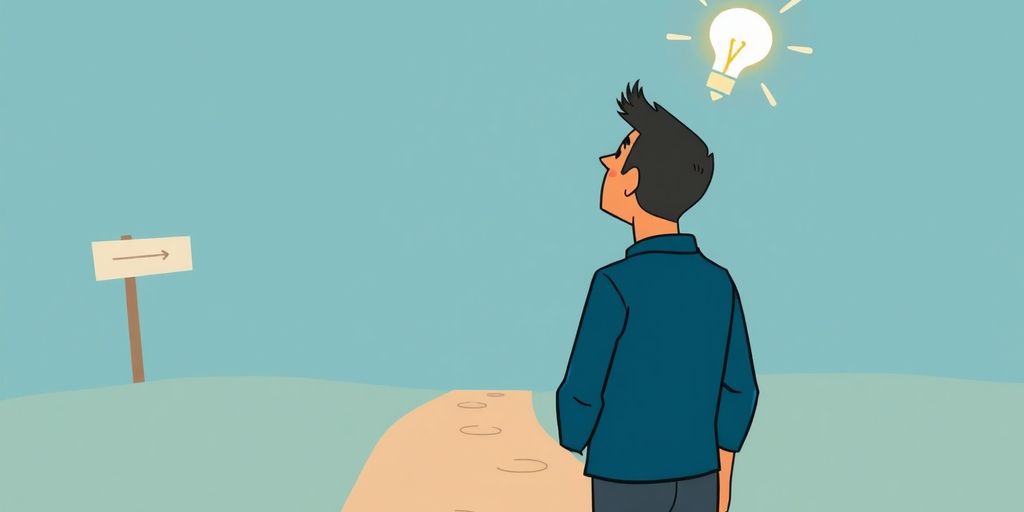 Person pondering career paths, illustrative visual.