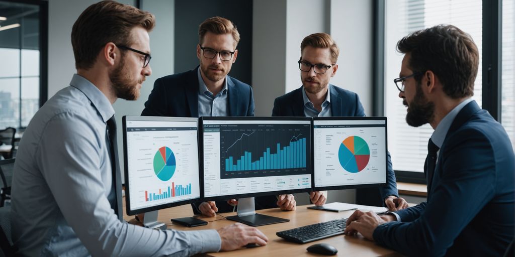 Team analyzing data charts for CRO