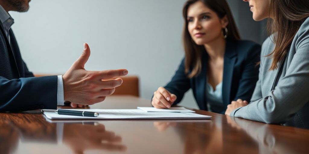 Professional setting, person interviewing