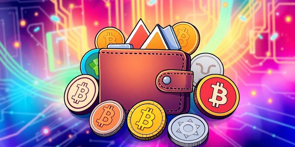 Illustrative image of a digital wallet with privacy coins.