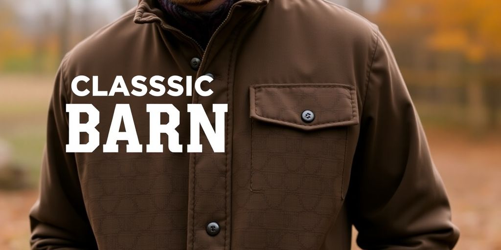 Person wearing a stylish barn jacket outdoors.