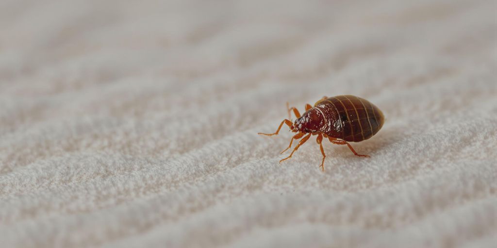 Ploșniță pe saltea, evidențiind problema infestării.