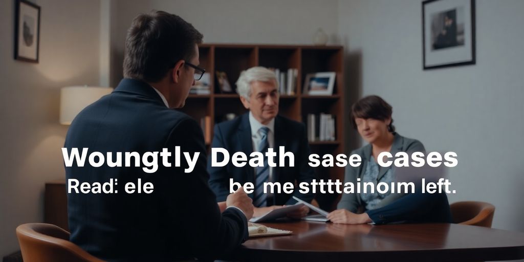 Lawyer meeting with family about mesothelioma lawsuit.