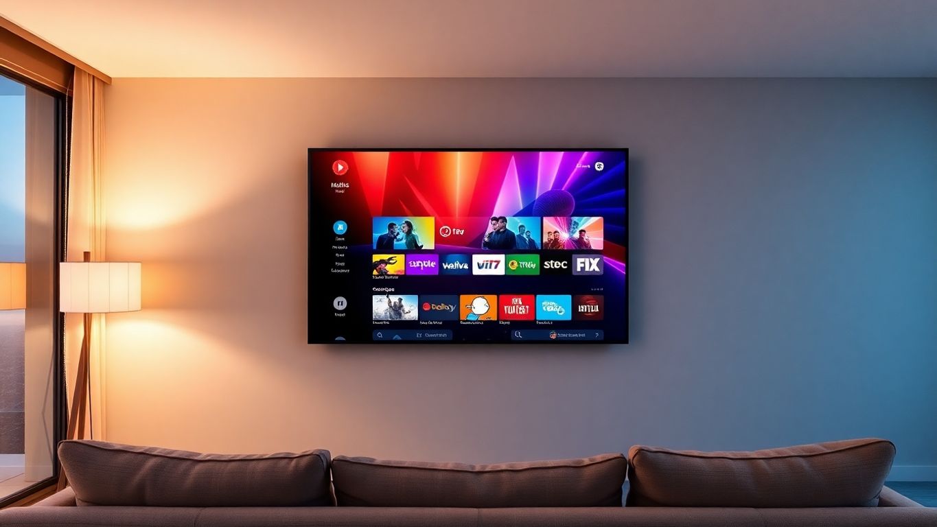 Téléviseur avec application Room IPTV d'ouverte