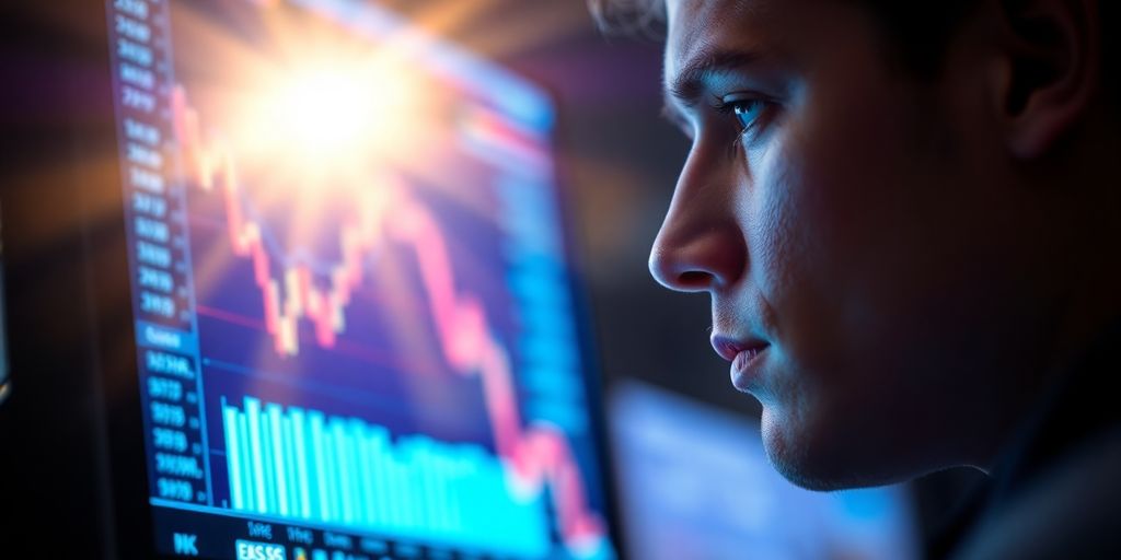 Beginner crypto trader looking at digital currency.