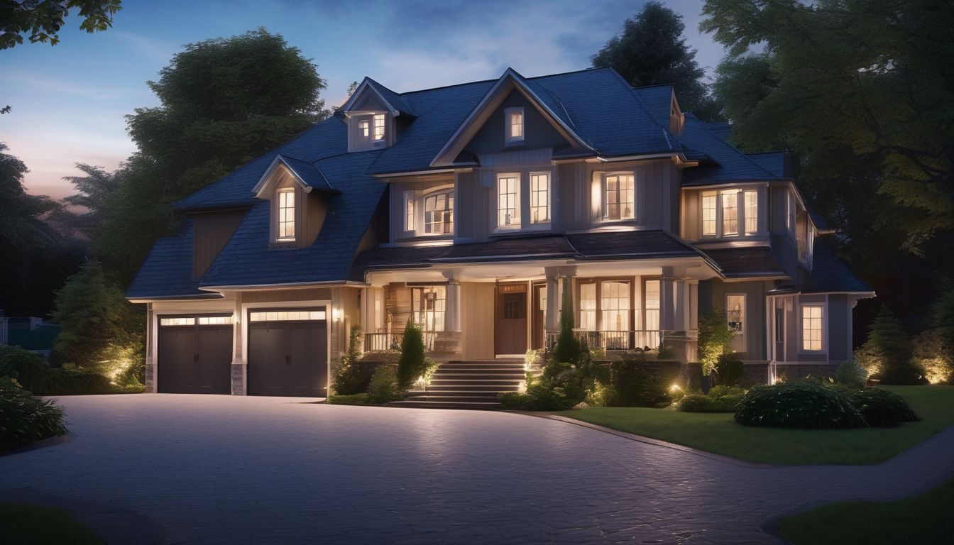 beautifully lit house exterior at night