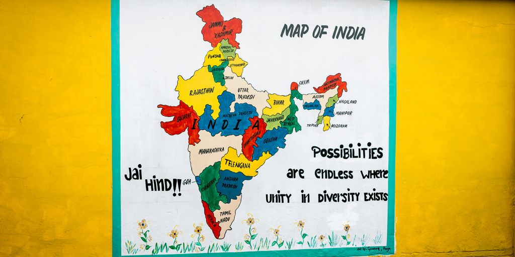 multicolored map poster
