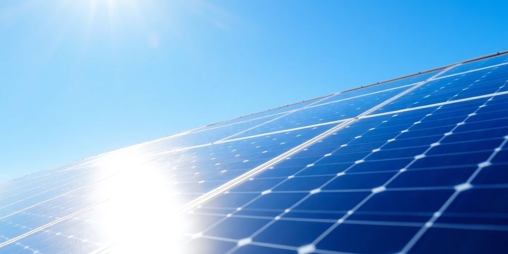 Panneaux solaires sur un toit ensoleillé