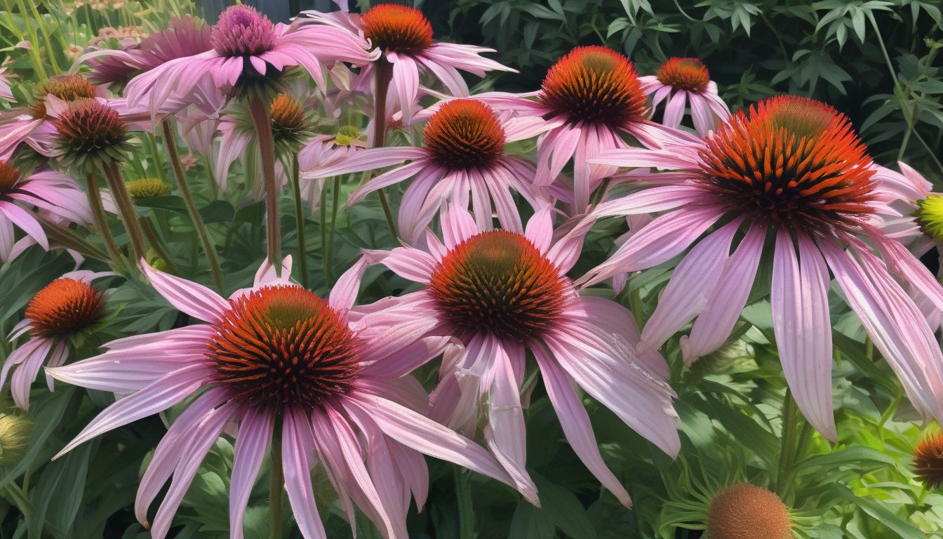 Echinacea flowers in a UK garden