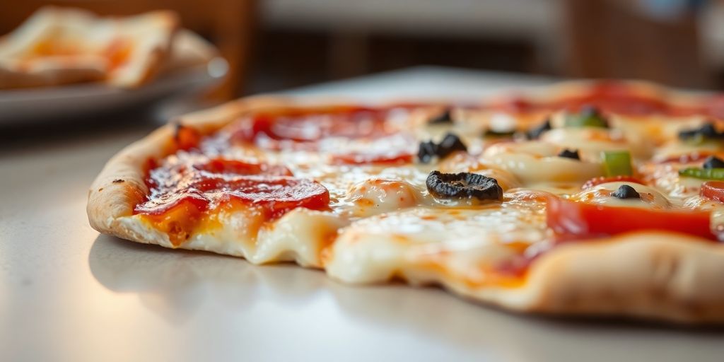Pizza slice left out on a table overnight.