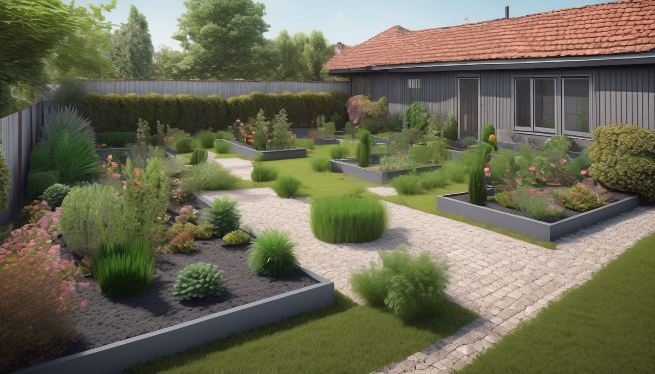 garden with physical barriers and traps for pest control