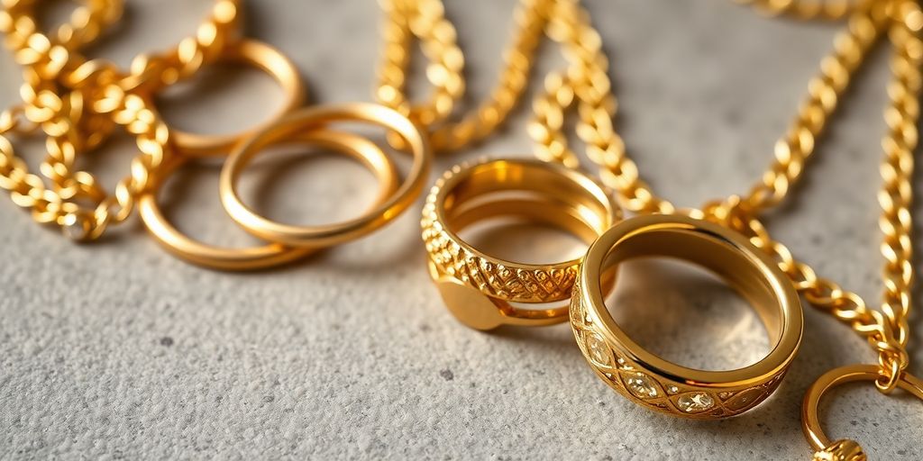 Gold jewelry examined by an expert.