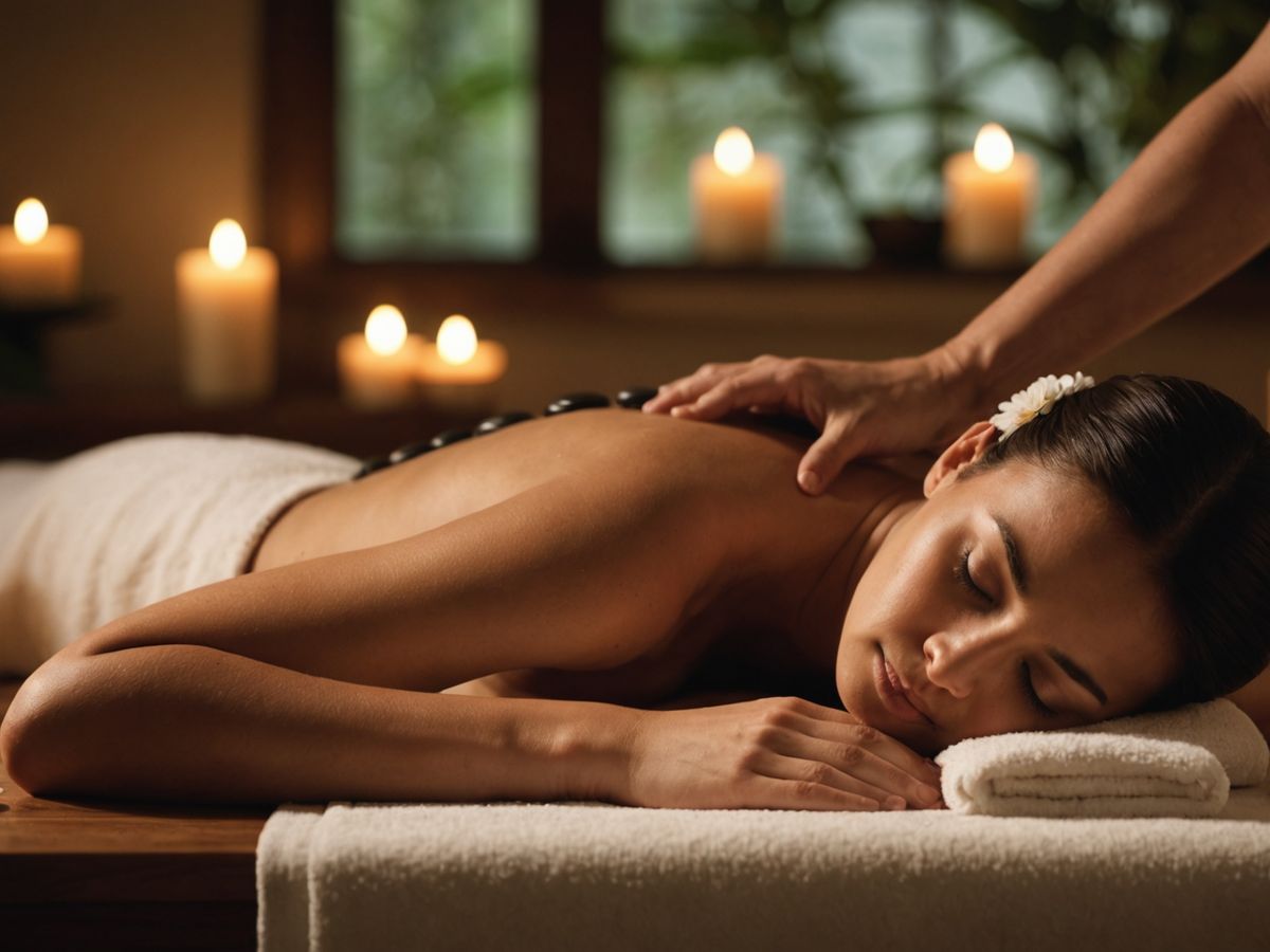 Person receiving a relaxing massage in a spa