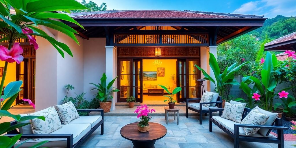 Beautiful Airbnb in Phuket with tropical surroundings.
