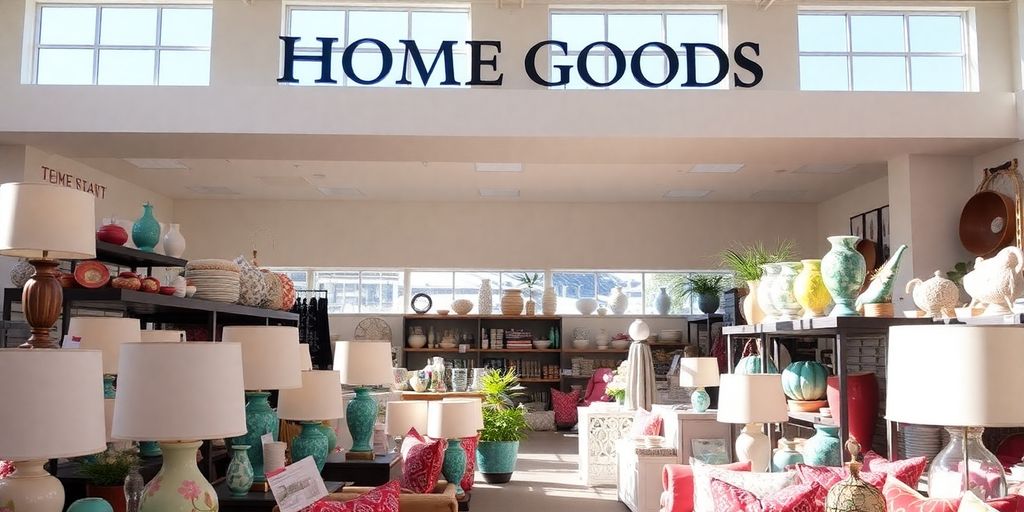 Home Goods store interior with merchandise.
