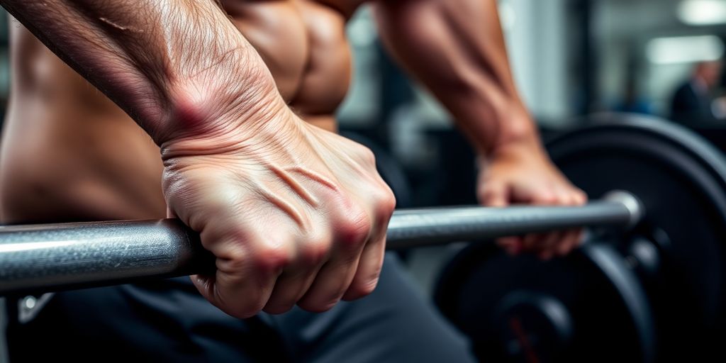 Man lifting weights with proper form.