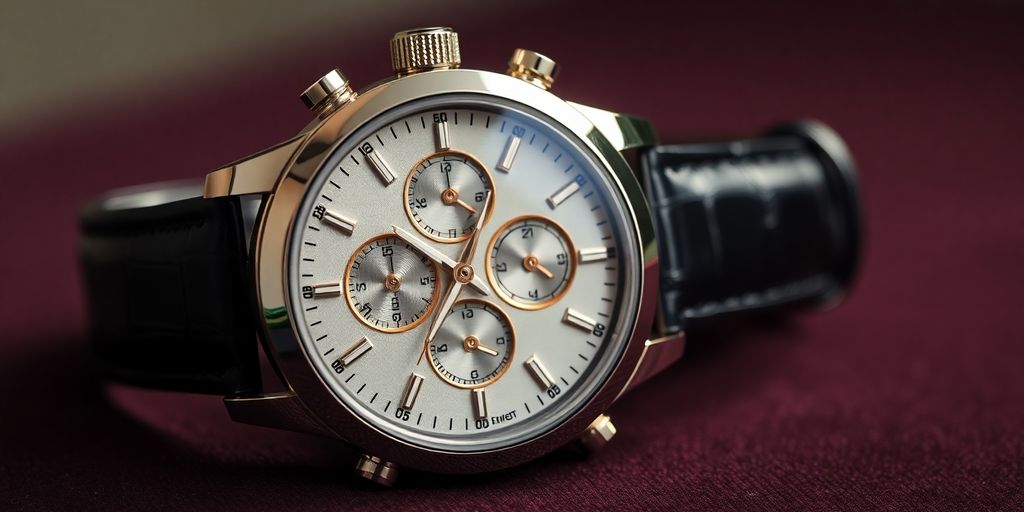 Gros plan sur une montre de luxe raffinée.