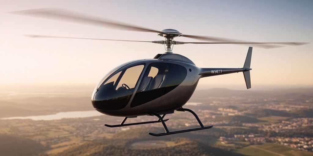 Helicopter Mosquito XET soaring above beautiful landscapes.