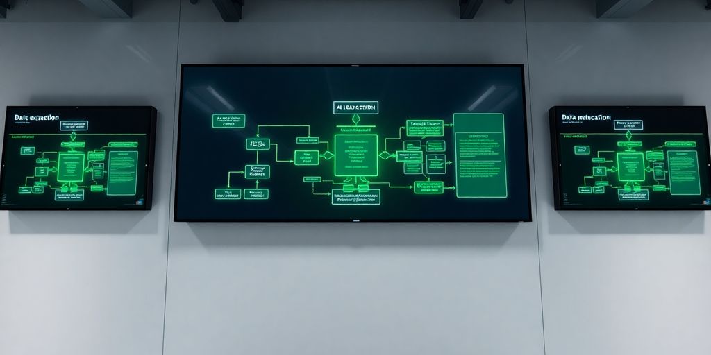 Visualização dinâmica de fluxos de trabalho de IA.