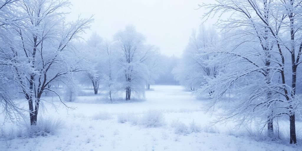 Snötäckta träd i Uppsala under vintern.
