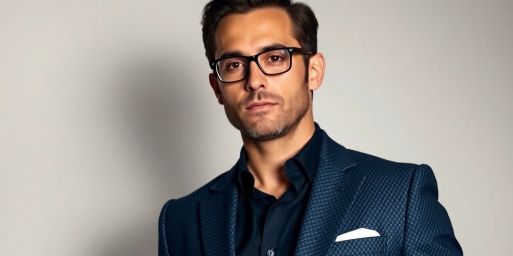 Fashion icon Filippo Testa, studio shot.