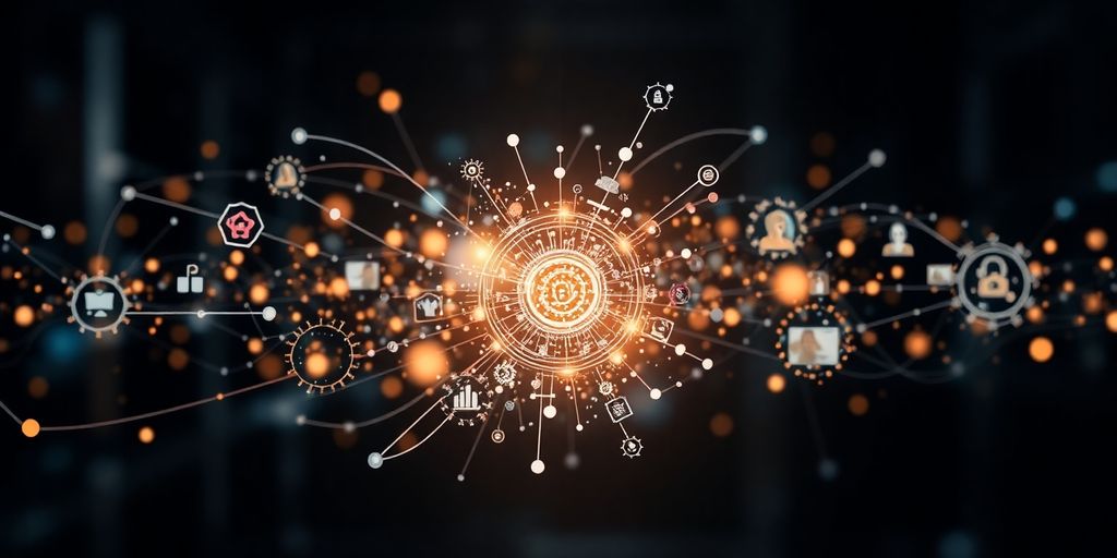 Abstract data flow visualization.