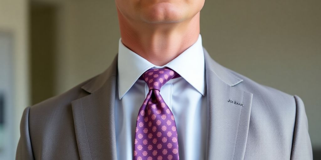 Classic Jos. A. Bank suit, crisp shirt, elegant tie.