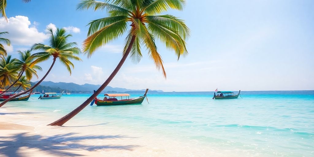 Tourists enjoying Phuket's beaches in December or January.